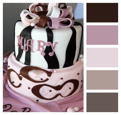 Black Pink Birthday Cake Image